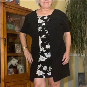dress.com Black Floral Two-Fer Dress – Size 14 (NWOT)